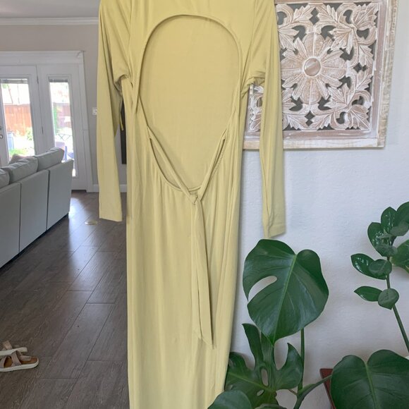 Free People Beach Aubre Open Back Essential Maxi Dress M Stretch Long Sleeve - Picture 3 of 3